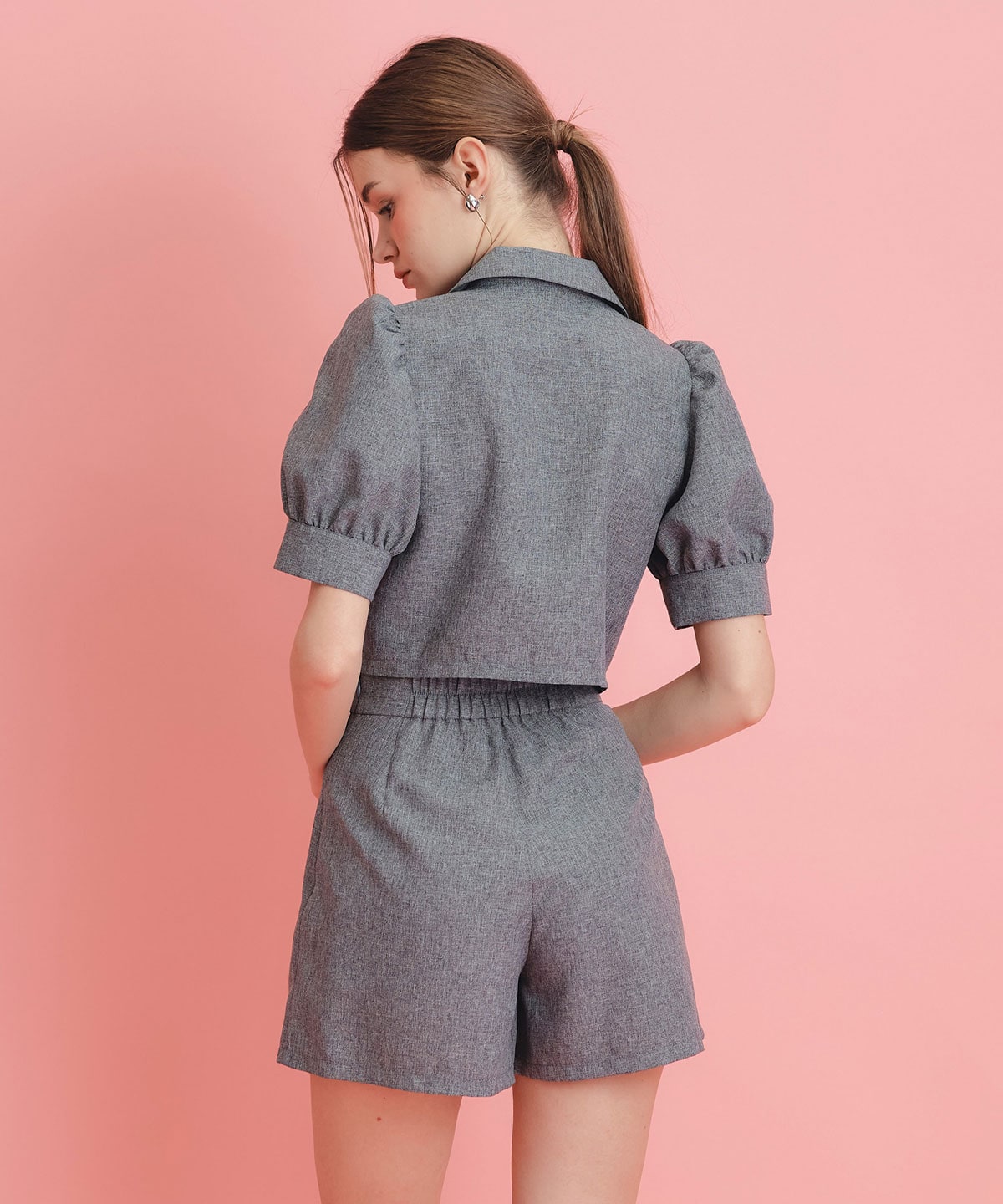 マルチリボンジャケット×ショートパンツセットアップ