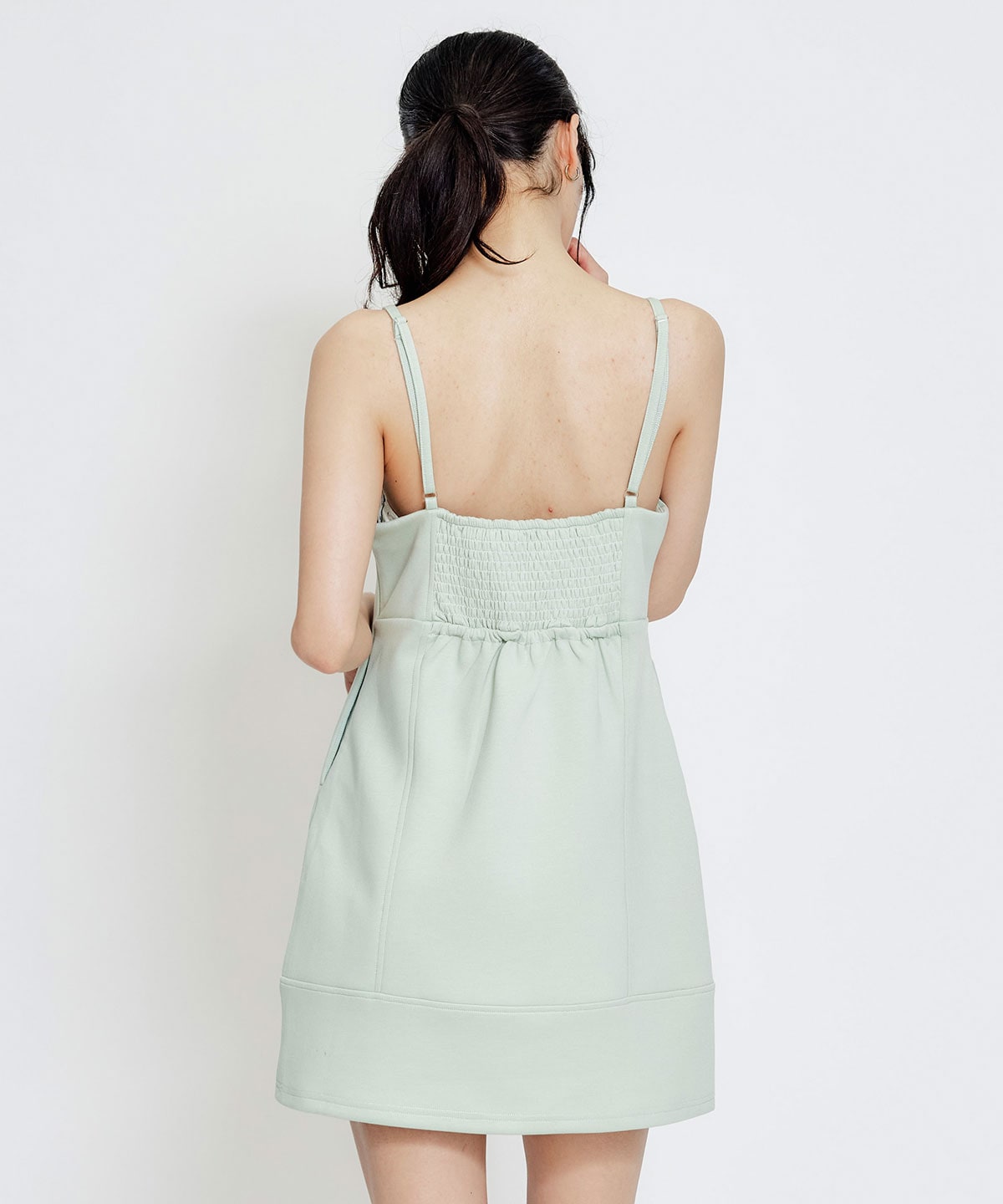 【セットアップ可能】バイカラーステッチカットミニワンピース