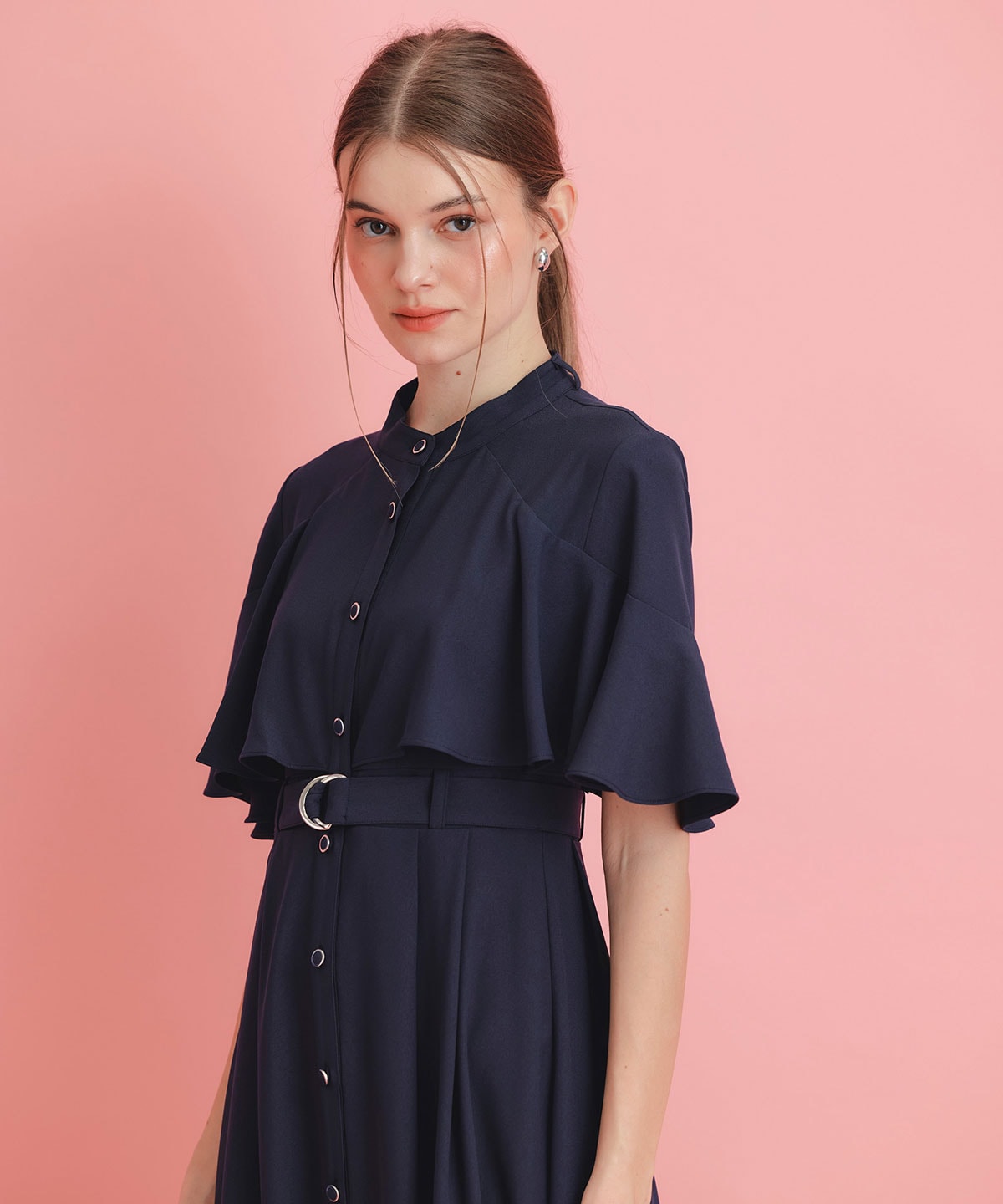 ケープフレアロングワンピース