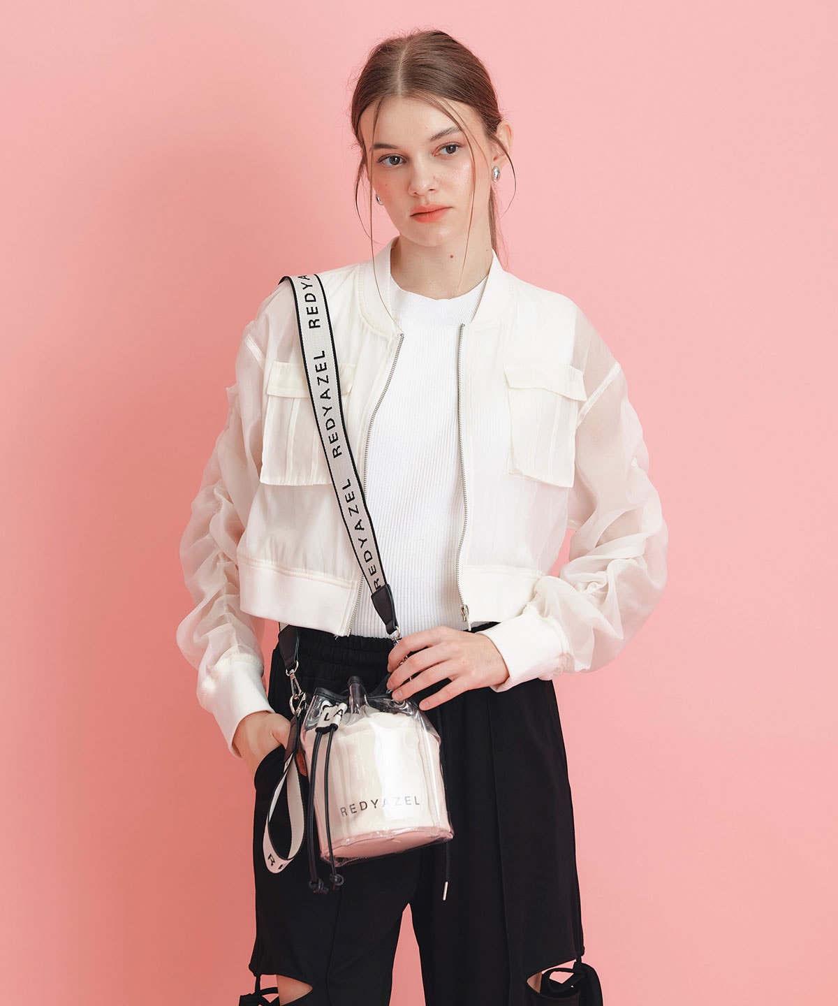 ギャザーシアーショートブルゾン