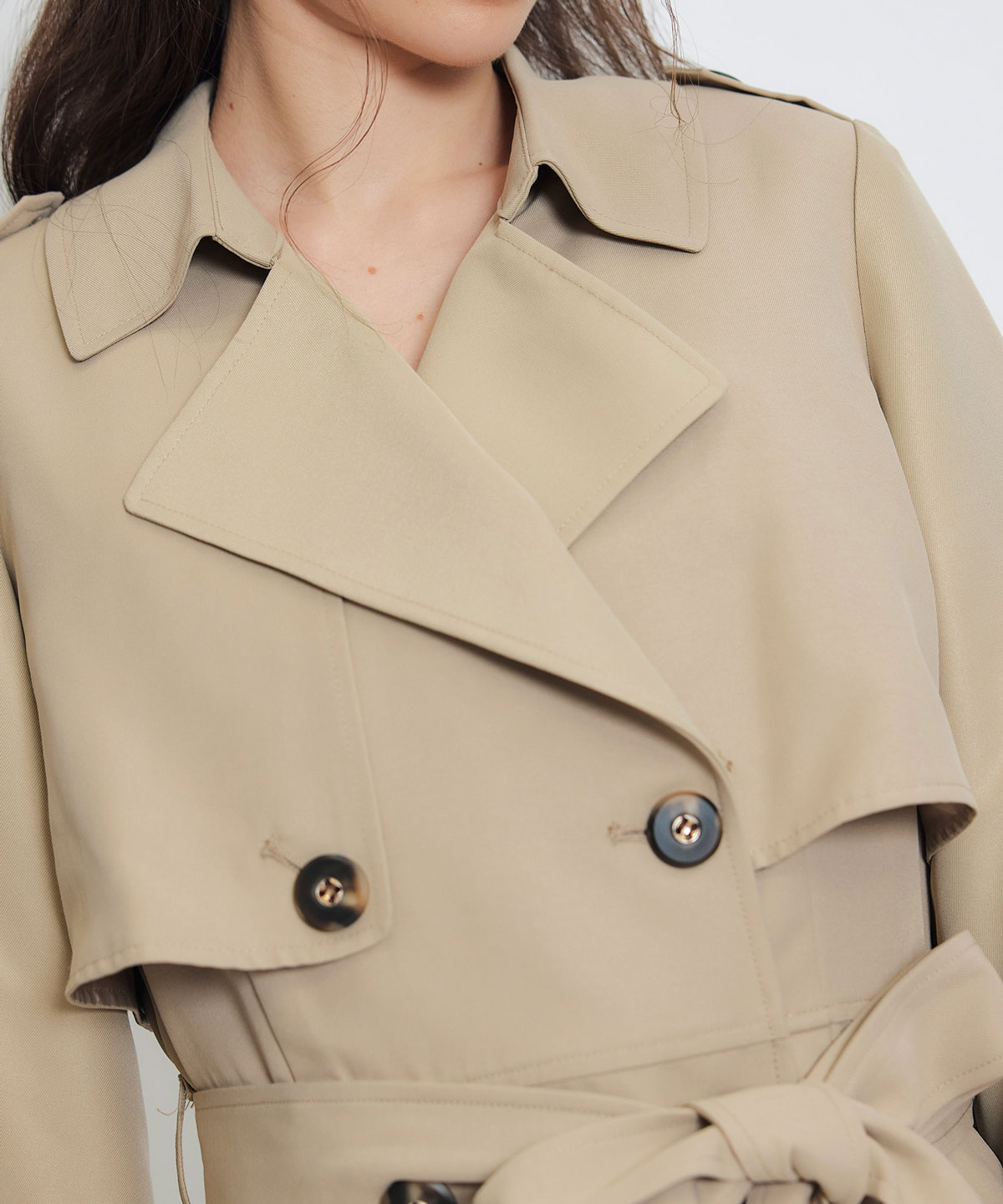 ウエストベルトショートトレンチコート