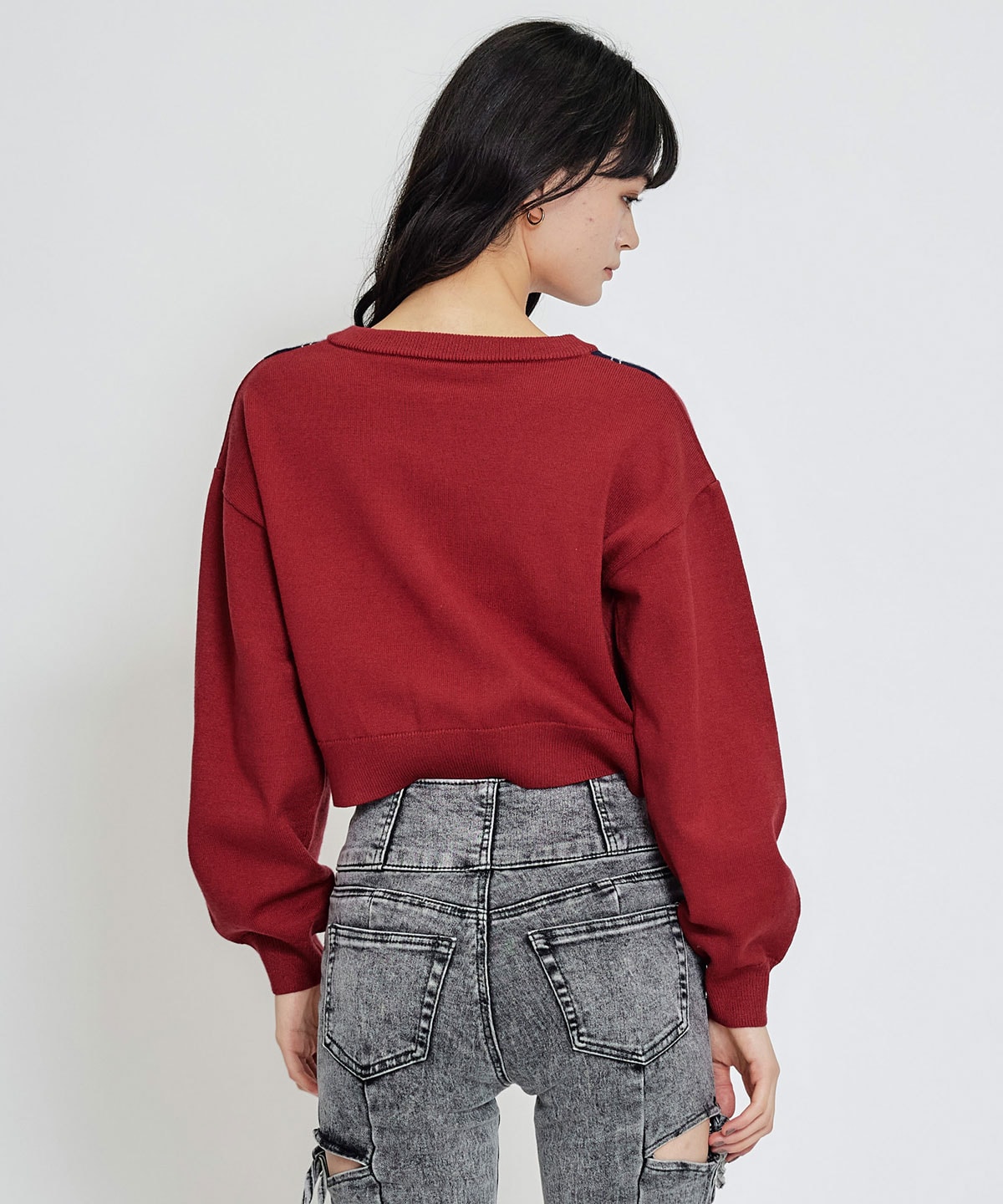 Love Me Heart アーガイルニットカーディガン