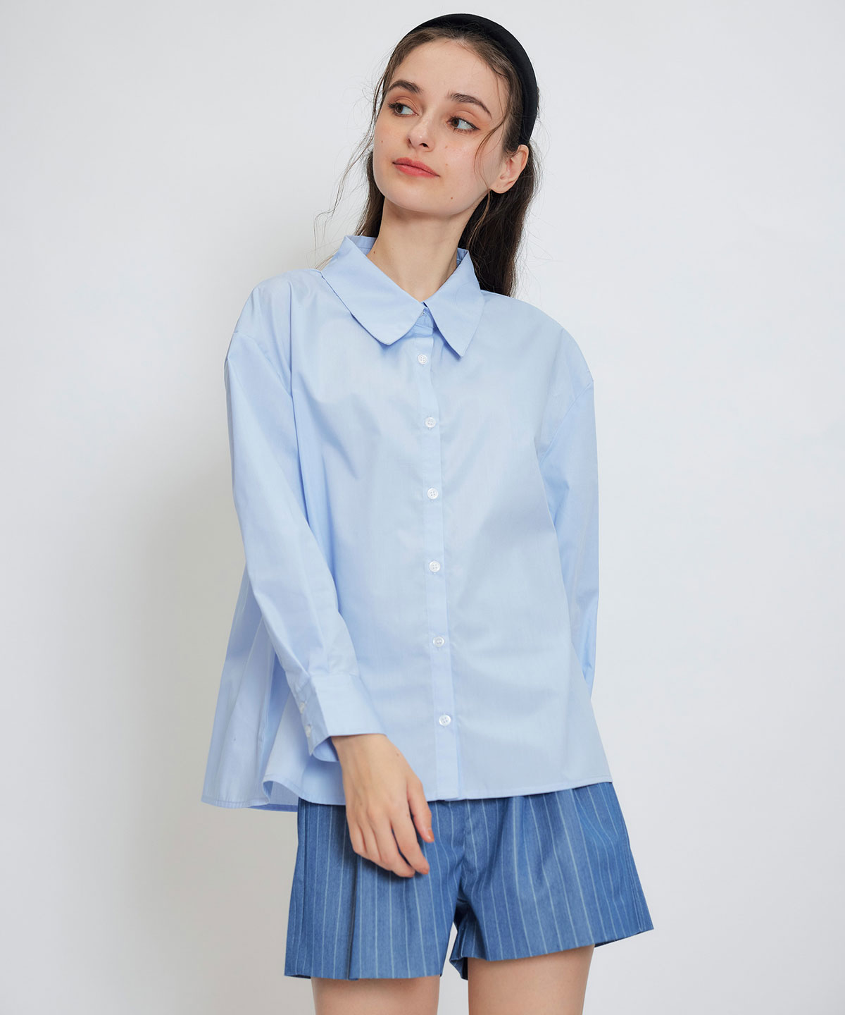 カレッジライクラインベスト×シャツブラウス