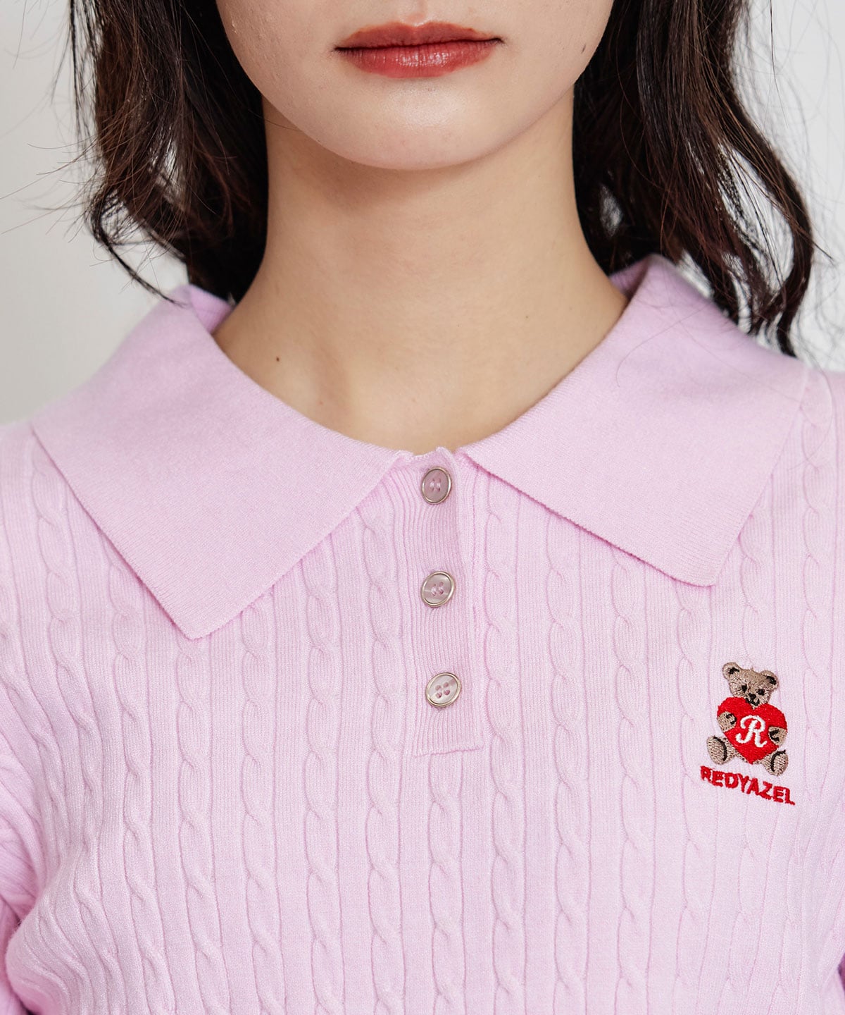 【2/13(金) 昼12時発売開始】Azelyハートミニケーブルポロニット