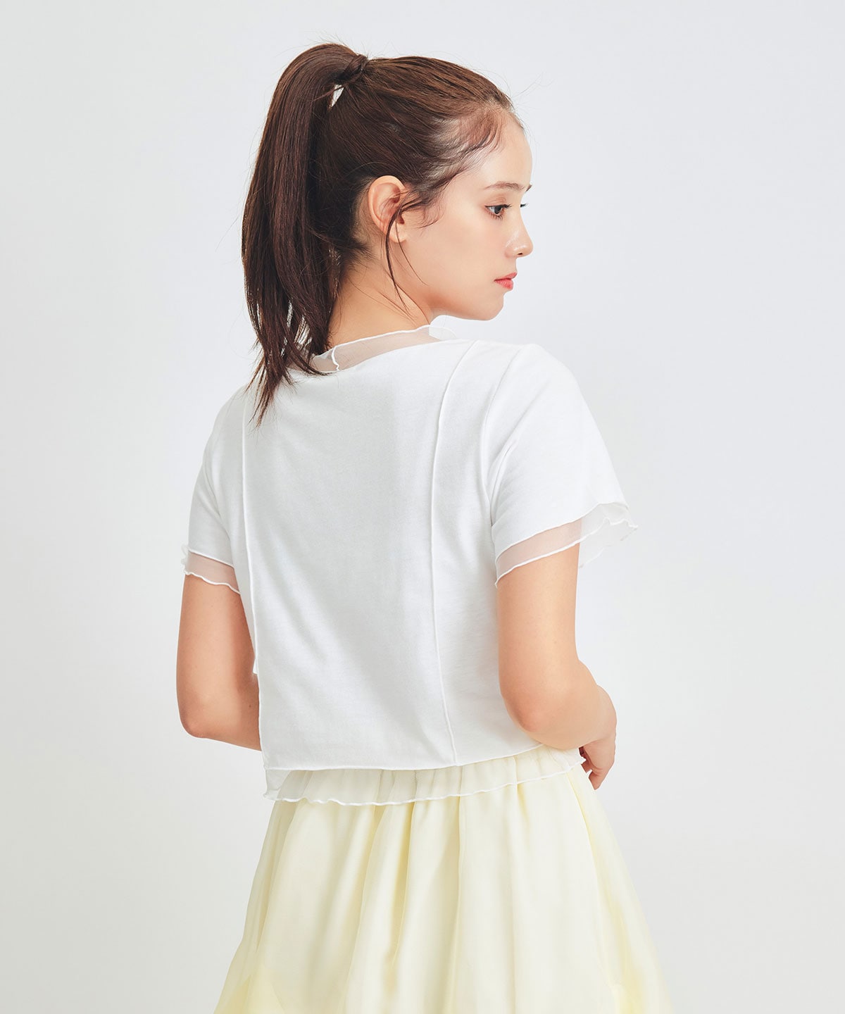 シアーレイヤードコンパクトロゴTシャツ