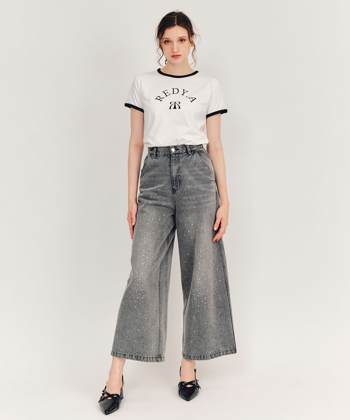 【Sparkle Denim Series】スパークルワイドデニムパンツ