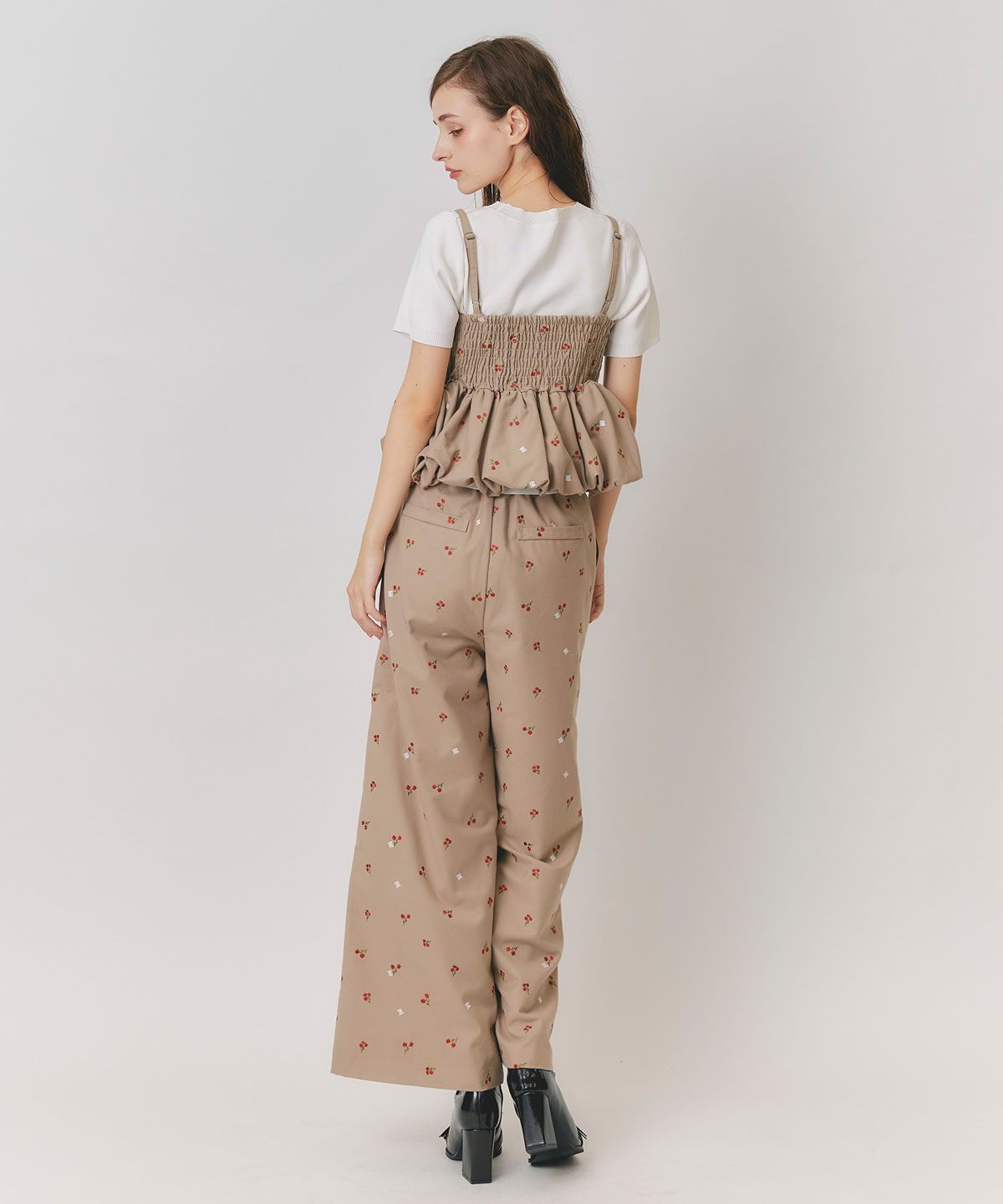 【Fleur monogram Series】フルールモノグラムエンブロイダリーワイドパンツ