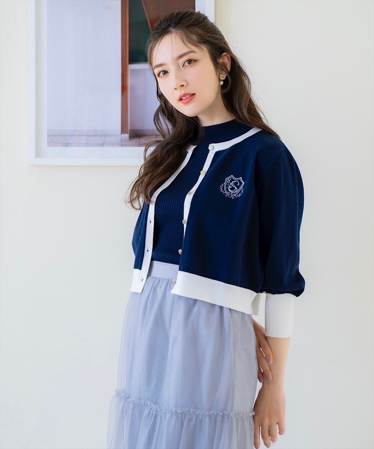 ブライトチュールレイヤードスカート