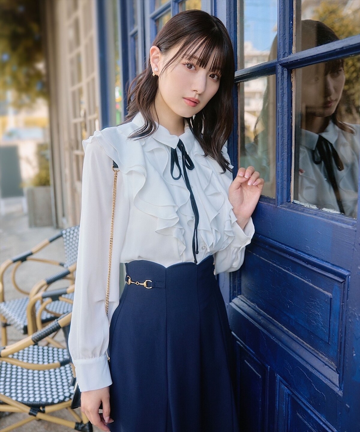 サイドビットスカラップウエストフレアスカート(S ボルドー): Swingle  