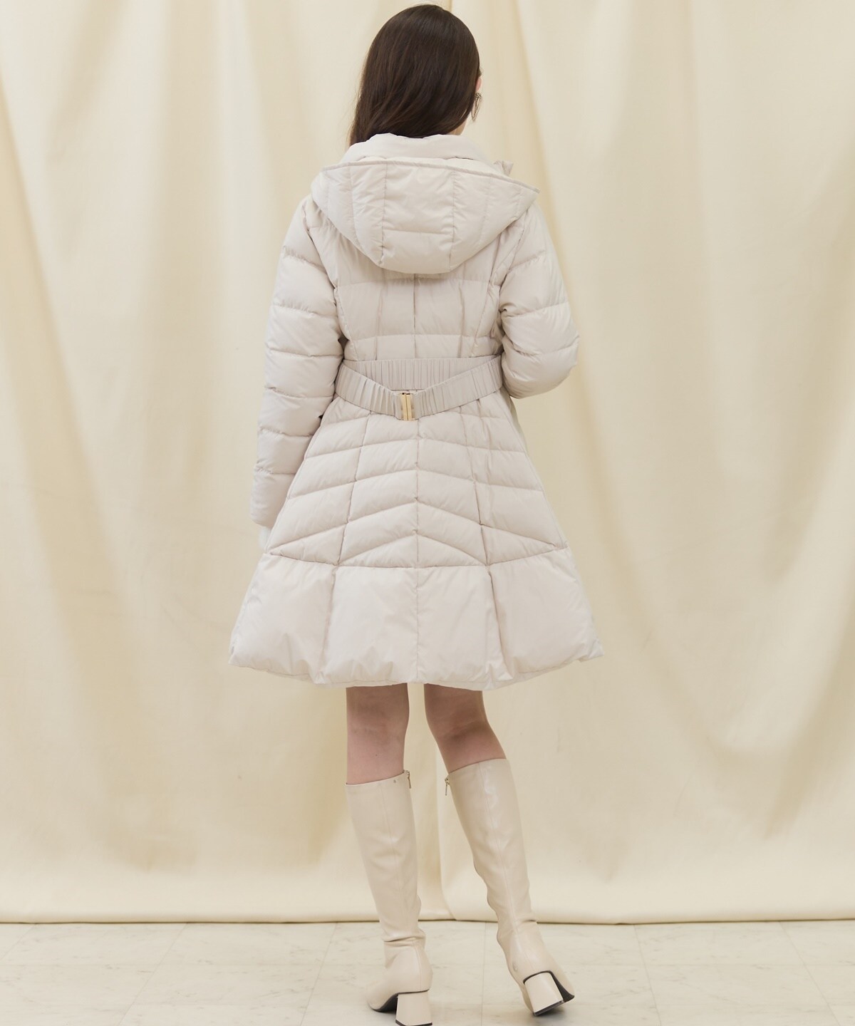 FOXファー付ドレスダウンコート