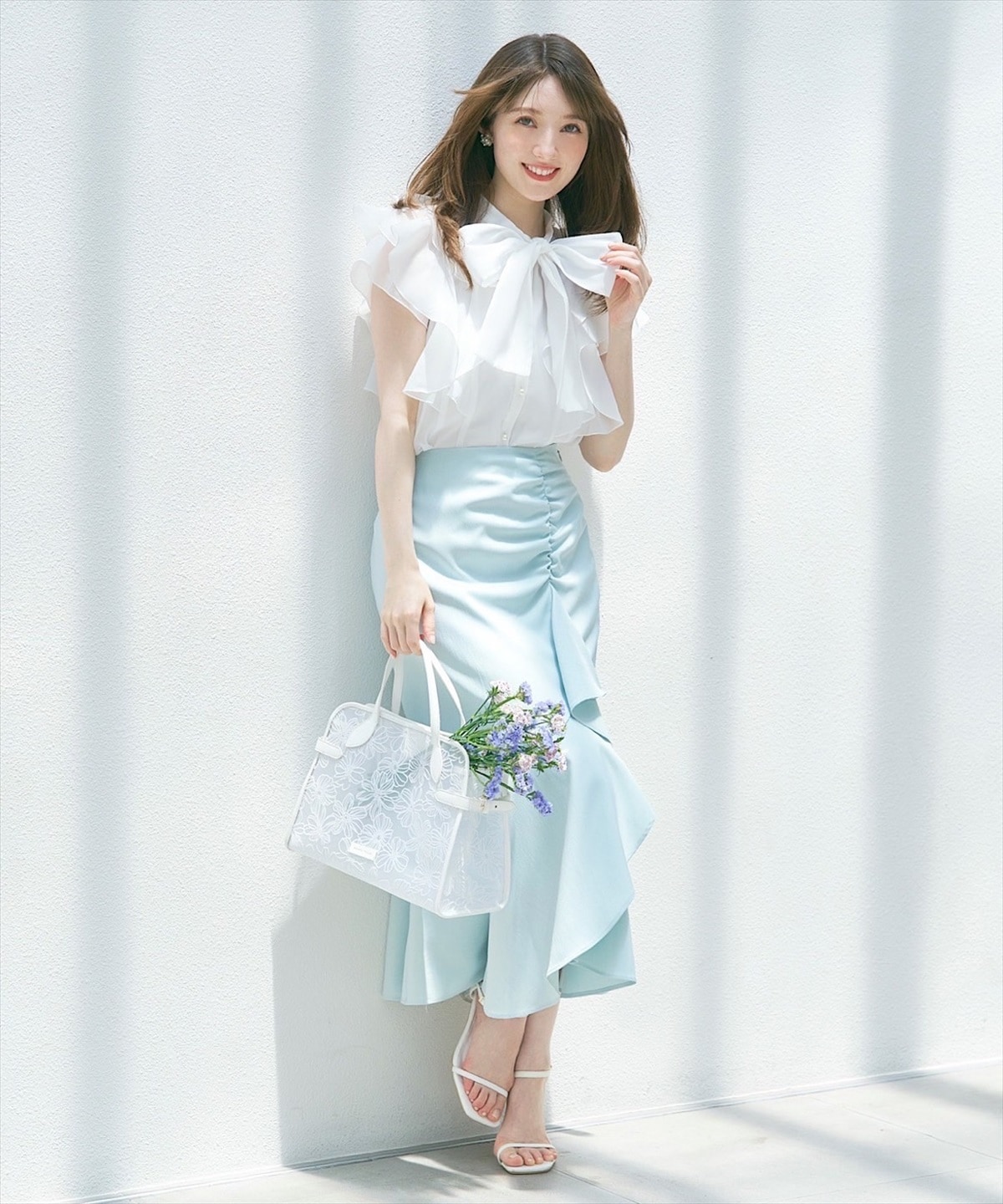 シャーリングフリルマーメイドスカート