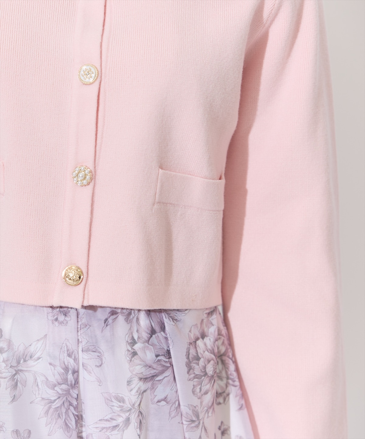 バイカラーマルチボタンニットジャケット