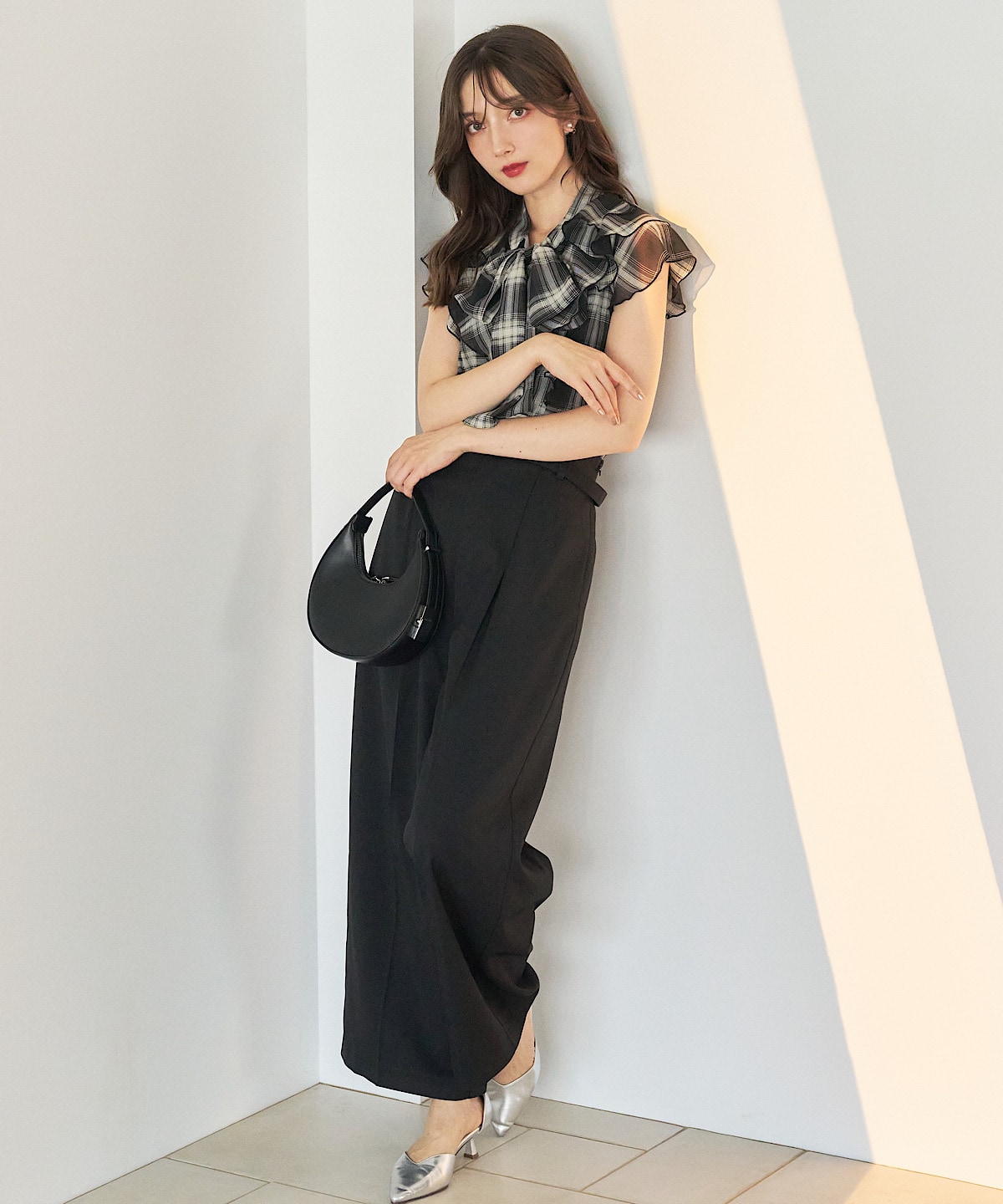 ベルテッドワイドパンツ