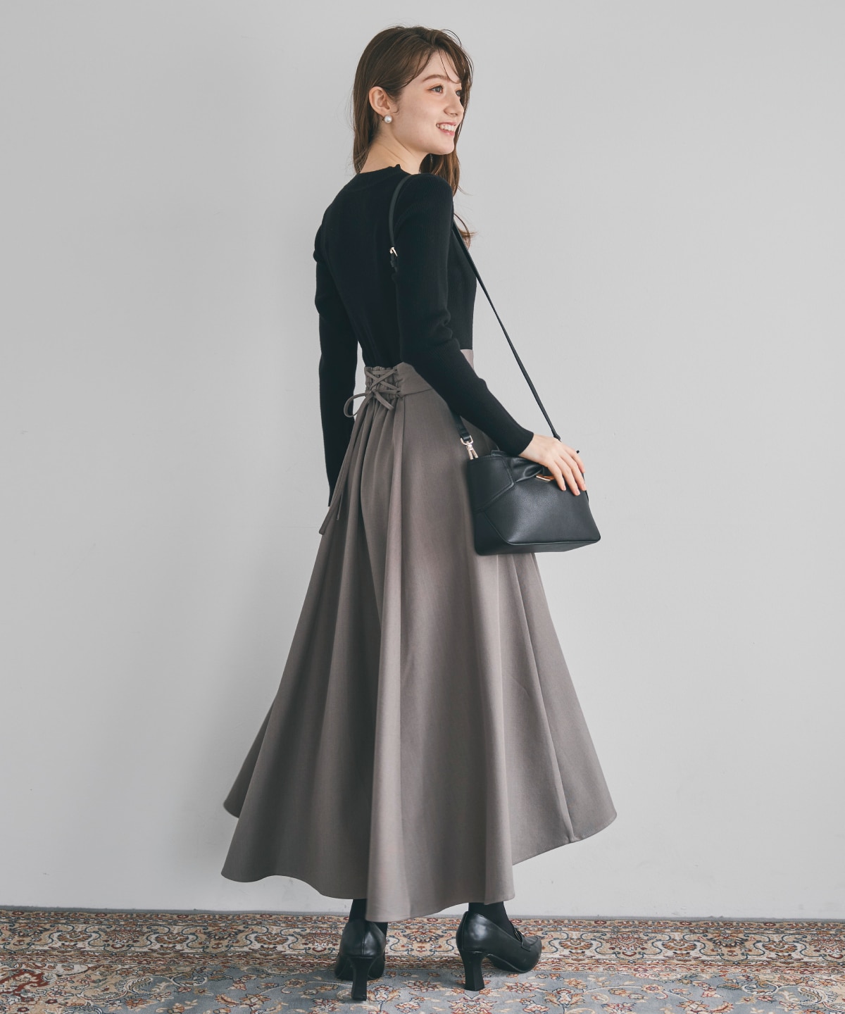 ジレアシメワンピースセットアップ