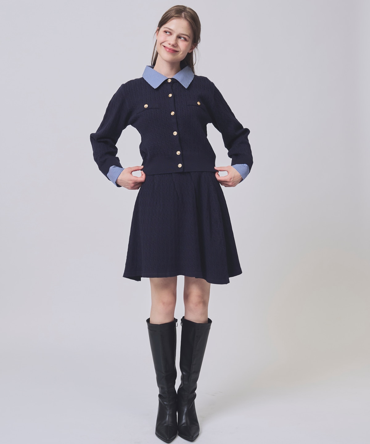 【NEW YEAR SPECIAL ITEM】レイヤードケーブルニットセットアップ