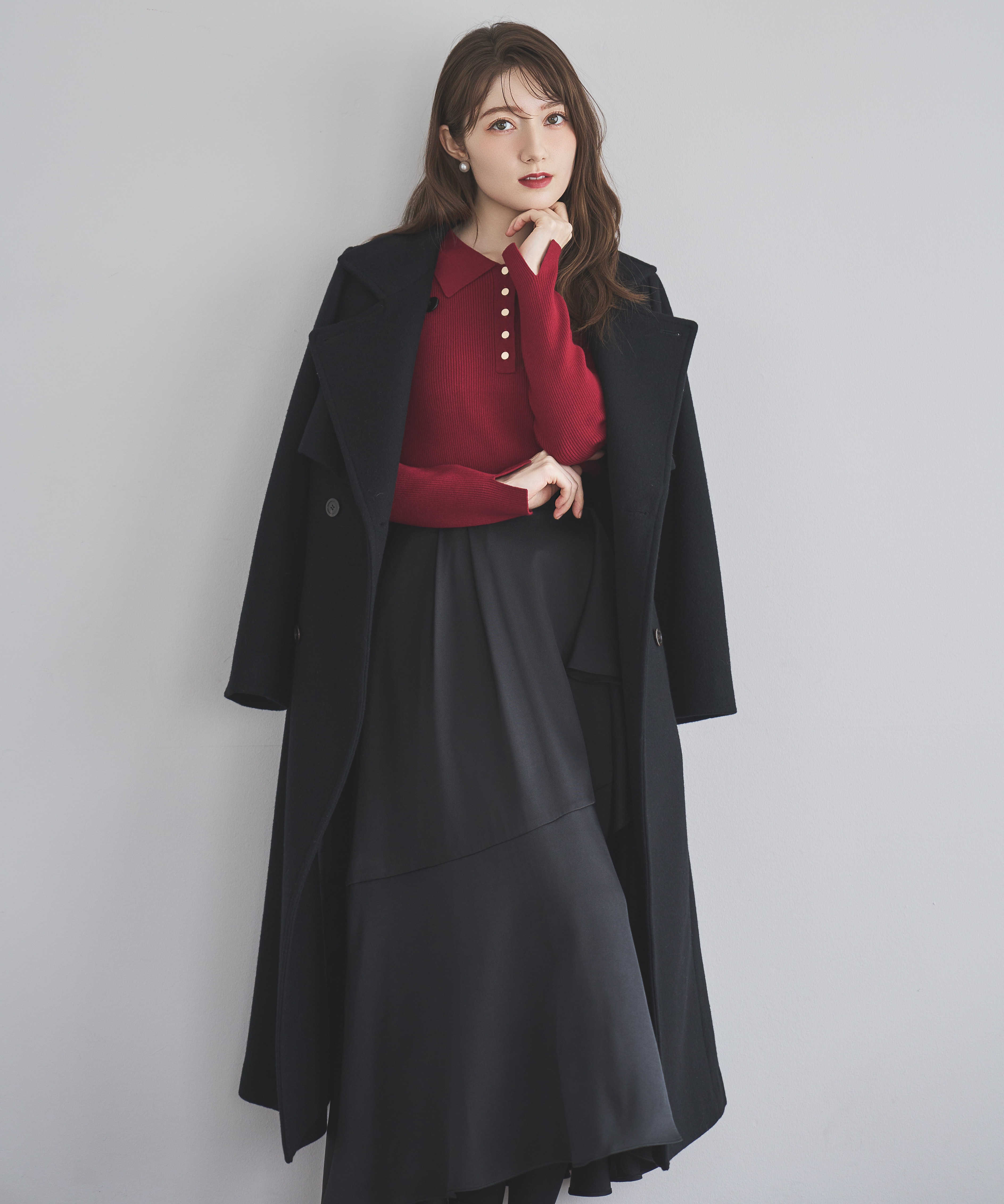 ウールスタンドカラーコート