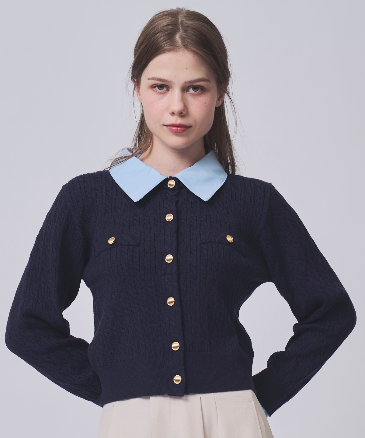 【NEW YEAR SPECIAL ITEM】レイヤードケーブルニットカーディガン