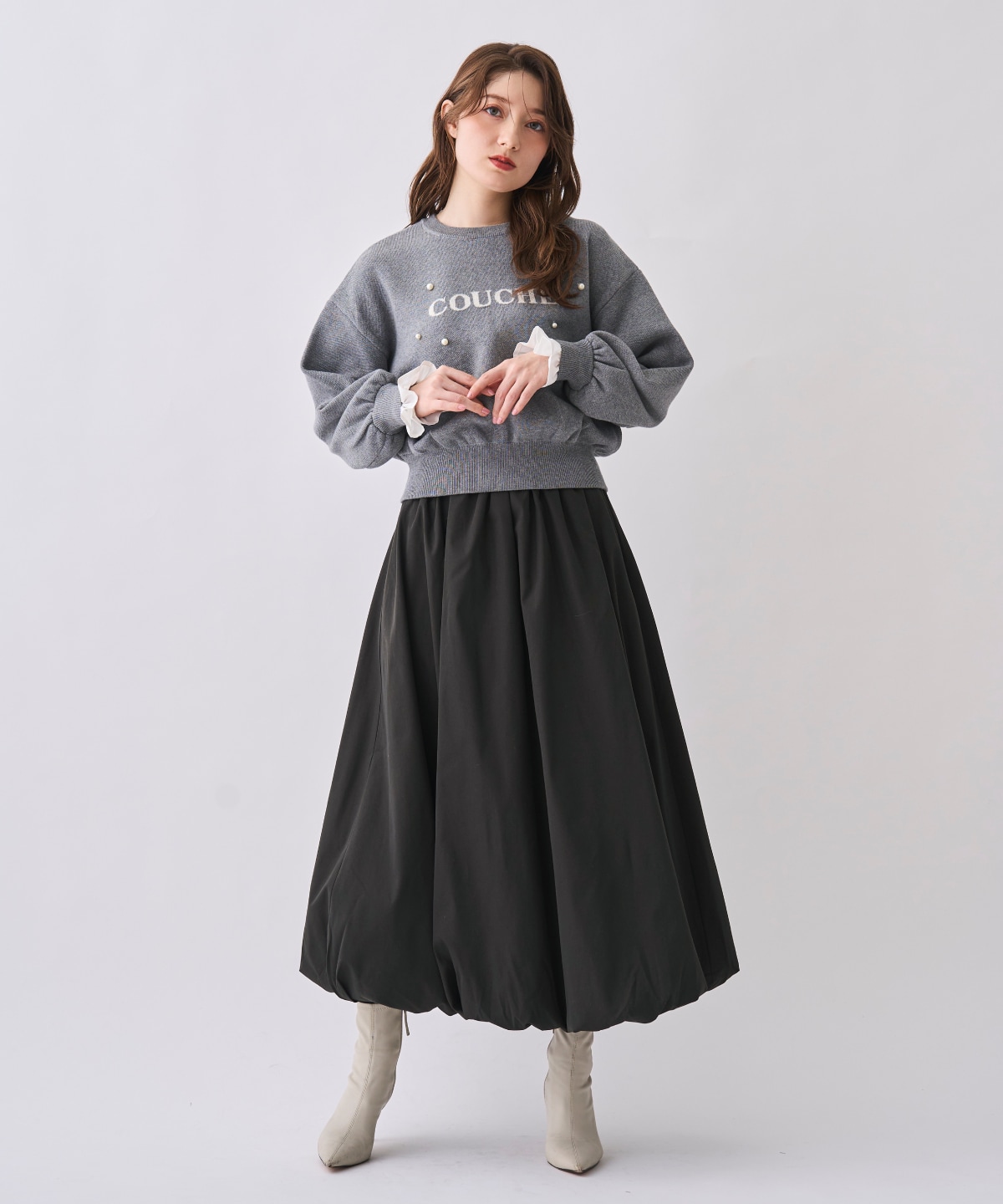 【12/5(Fri)予約開始】フリル袖ロゴニット