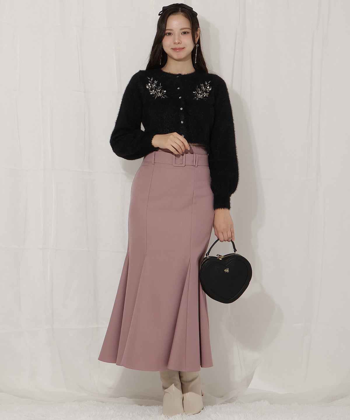 ベルト付きハイウエストマーメイドスカート