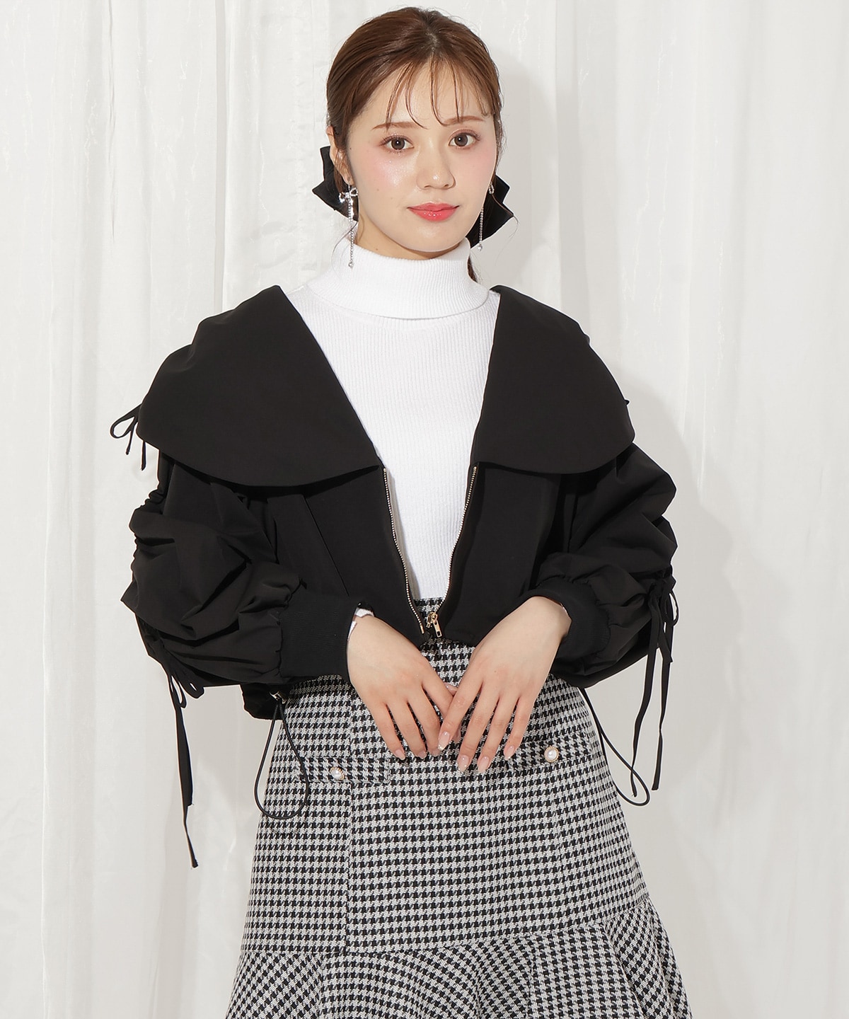 ハートカラーギャザーブルゾン