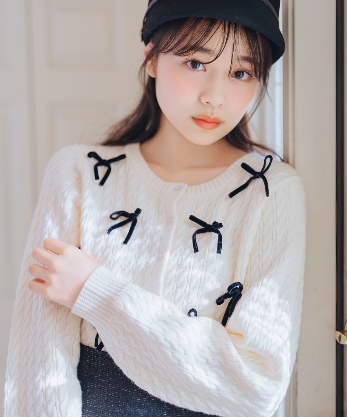 メニーリボンケーブルカーディガン