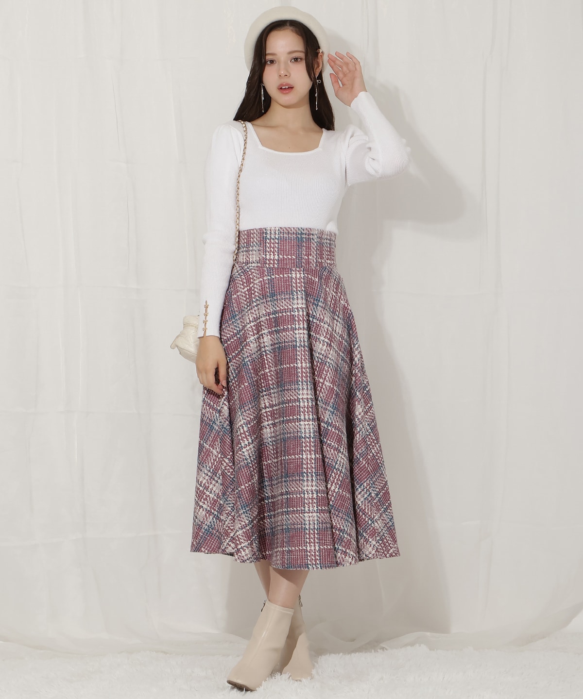 リボンスリーブ2WAYラメニット