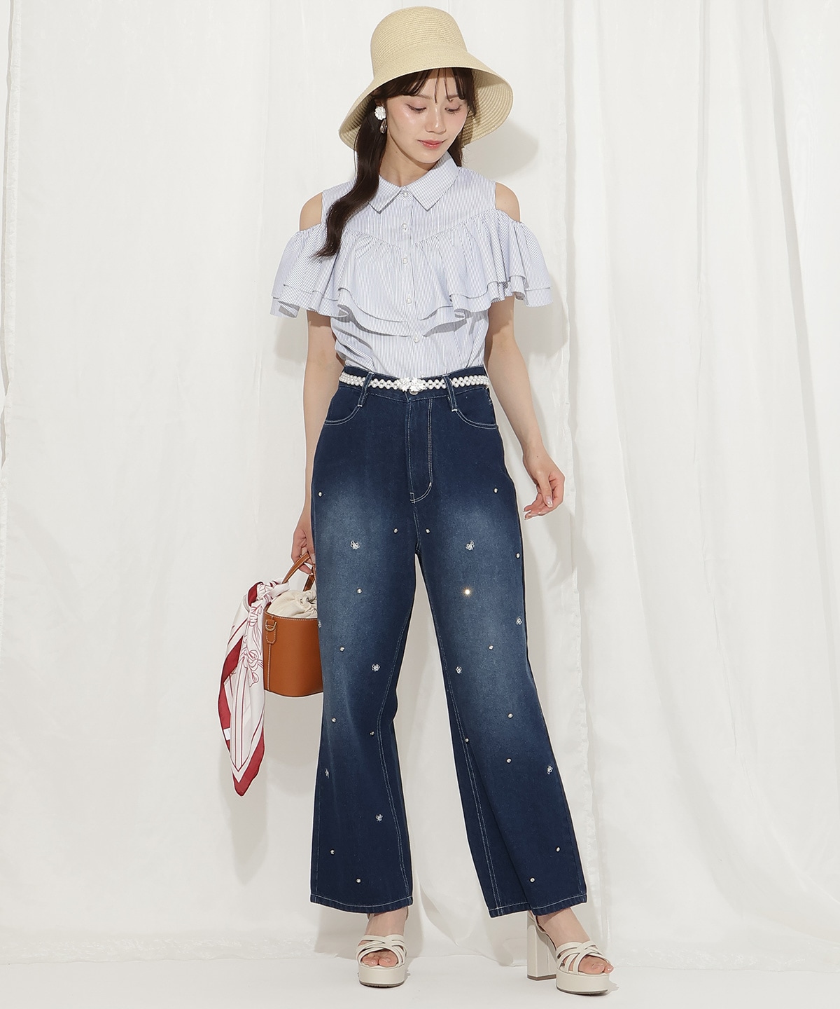 パール付きゴムベルト