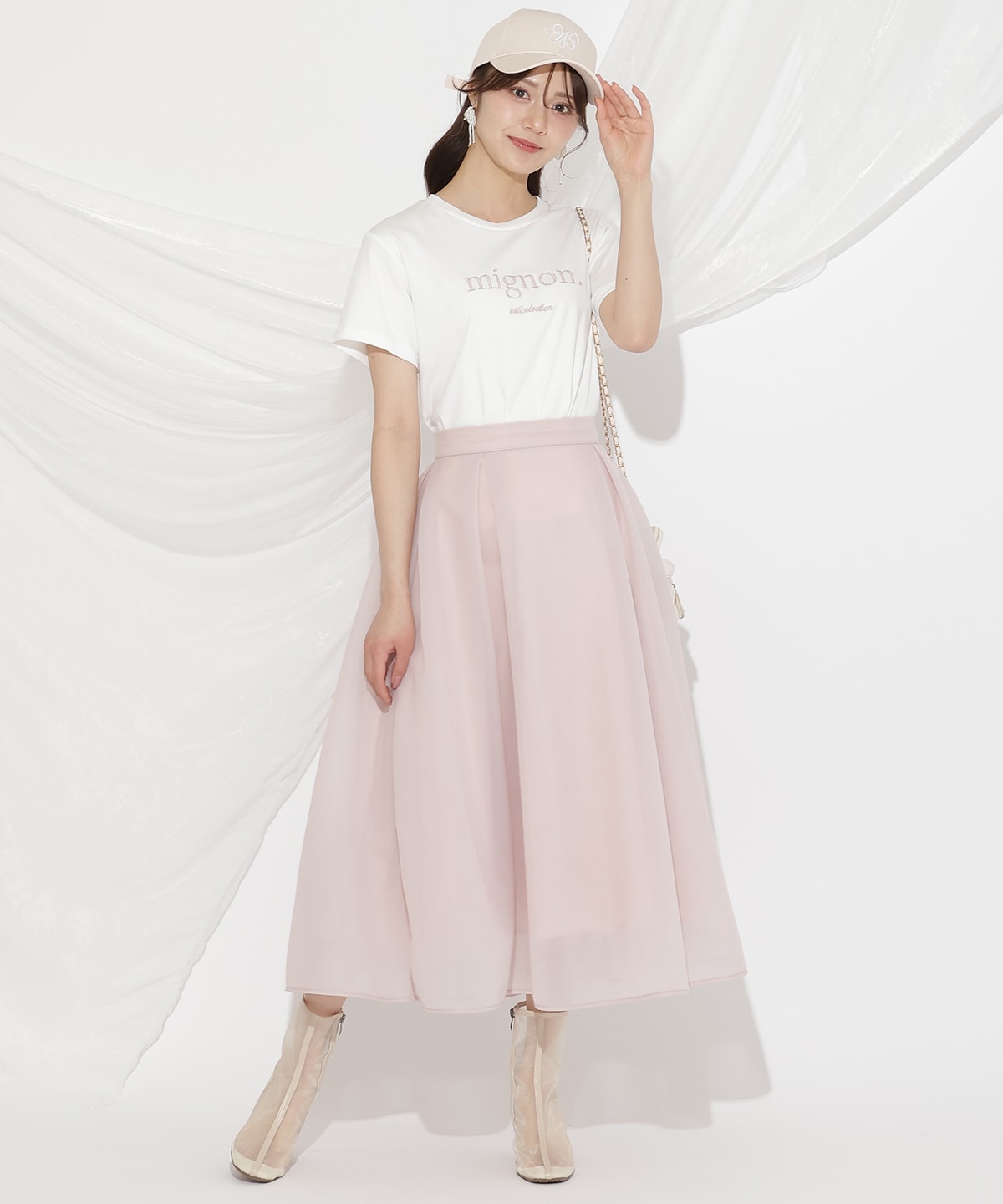 シアーダンボールフレアスカート