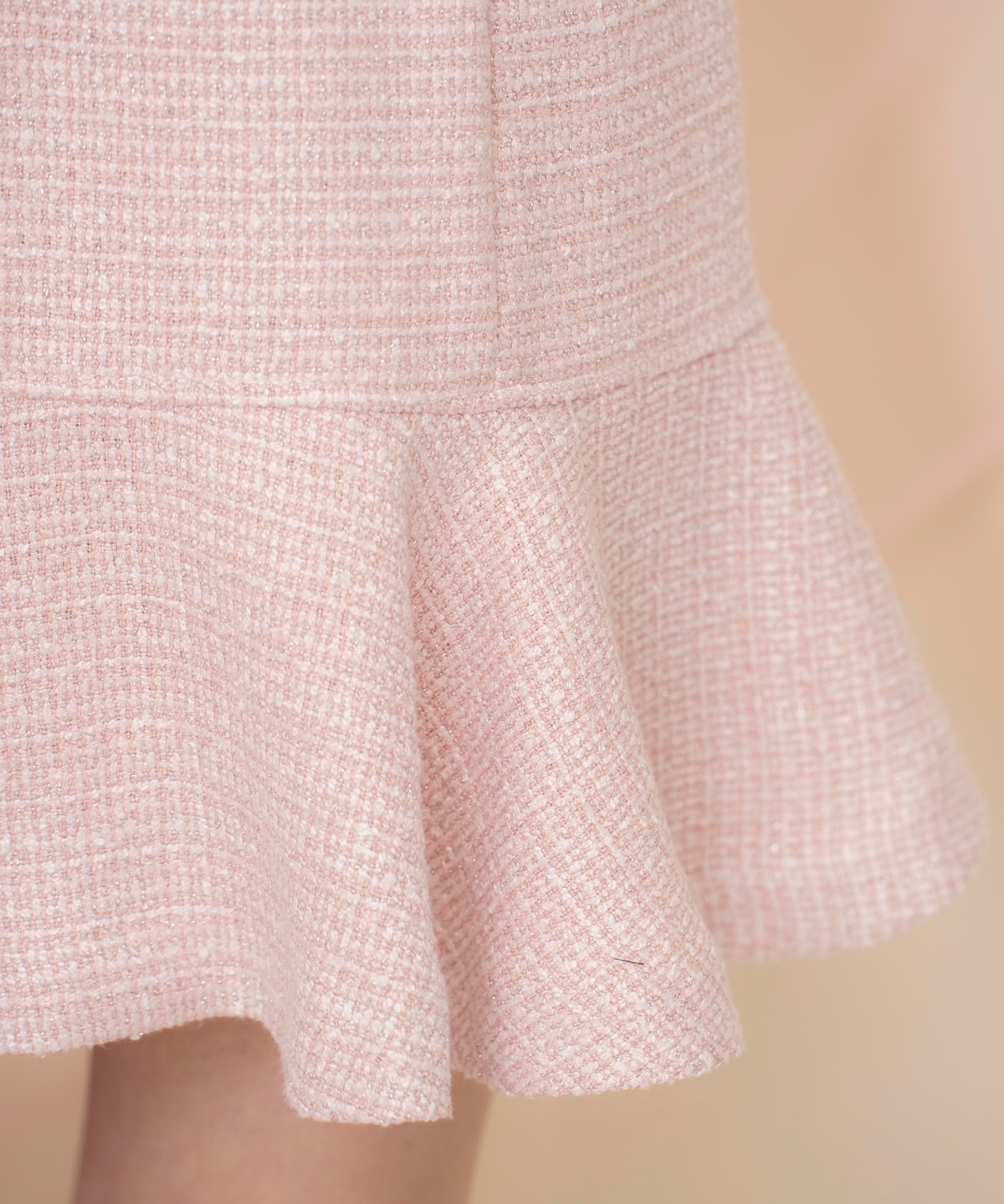 ラメツイードフレアミニスカート