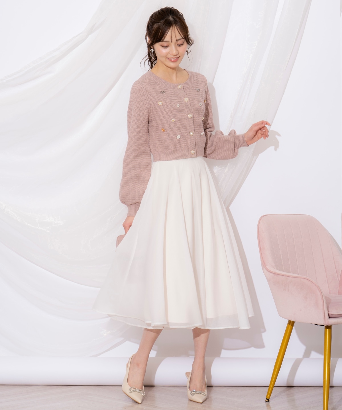 シャイニービジューカーディガン