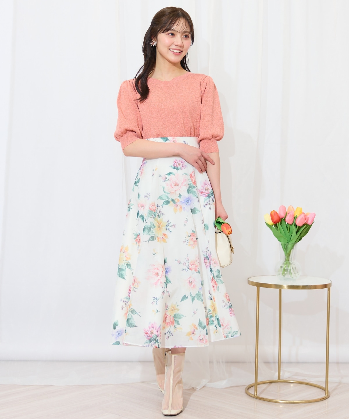 2WAYリボンラメニットプルオーバー