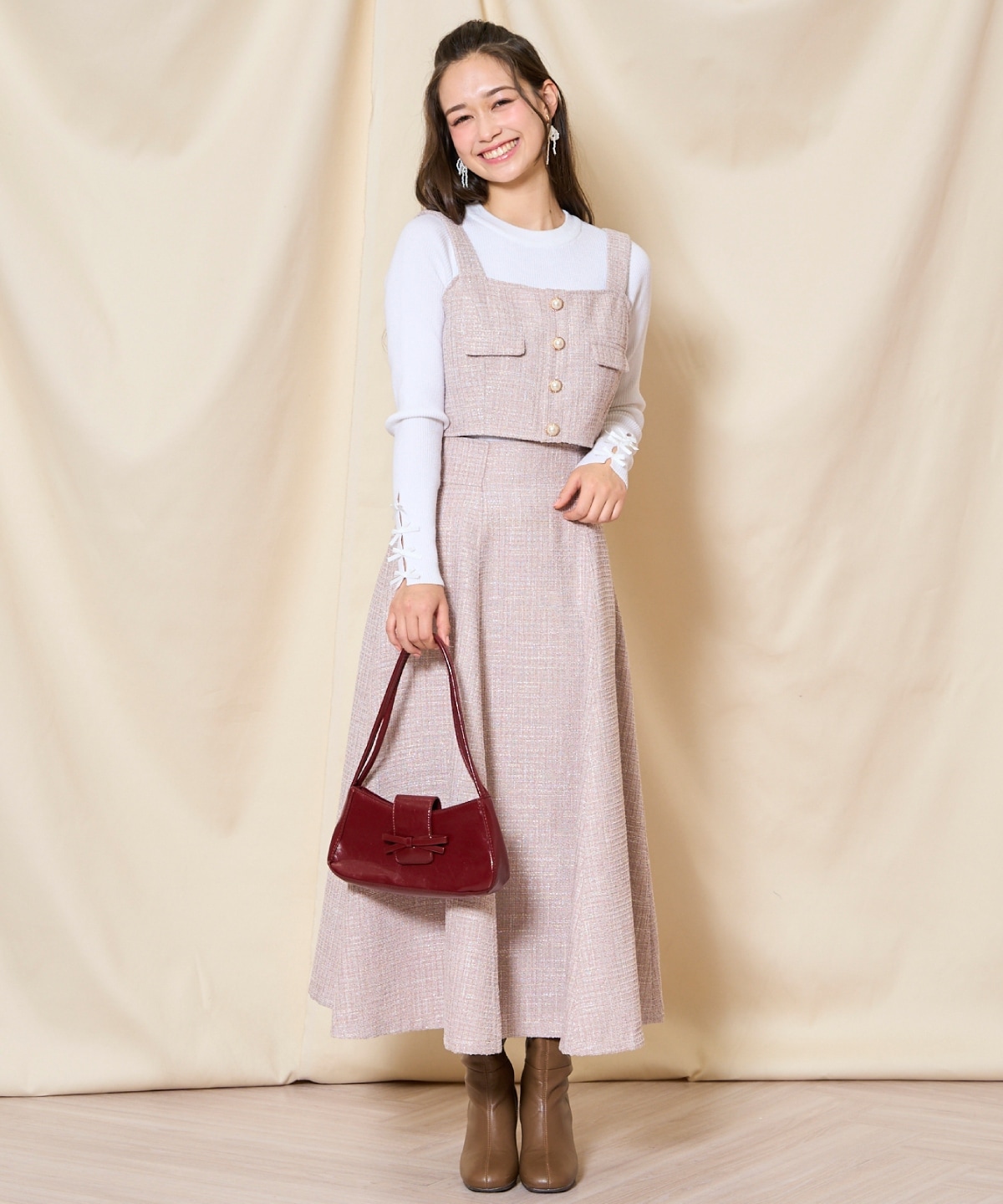 【ツイードセットアップシリーズ】ツイードビスチェ