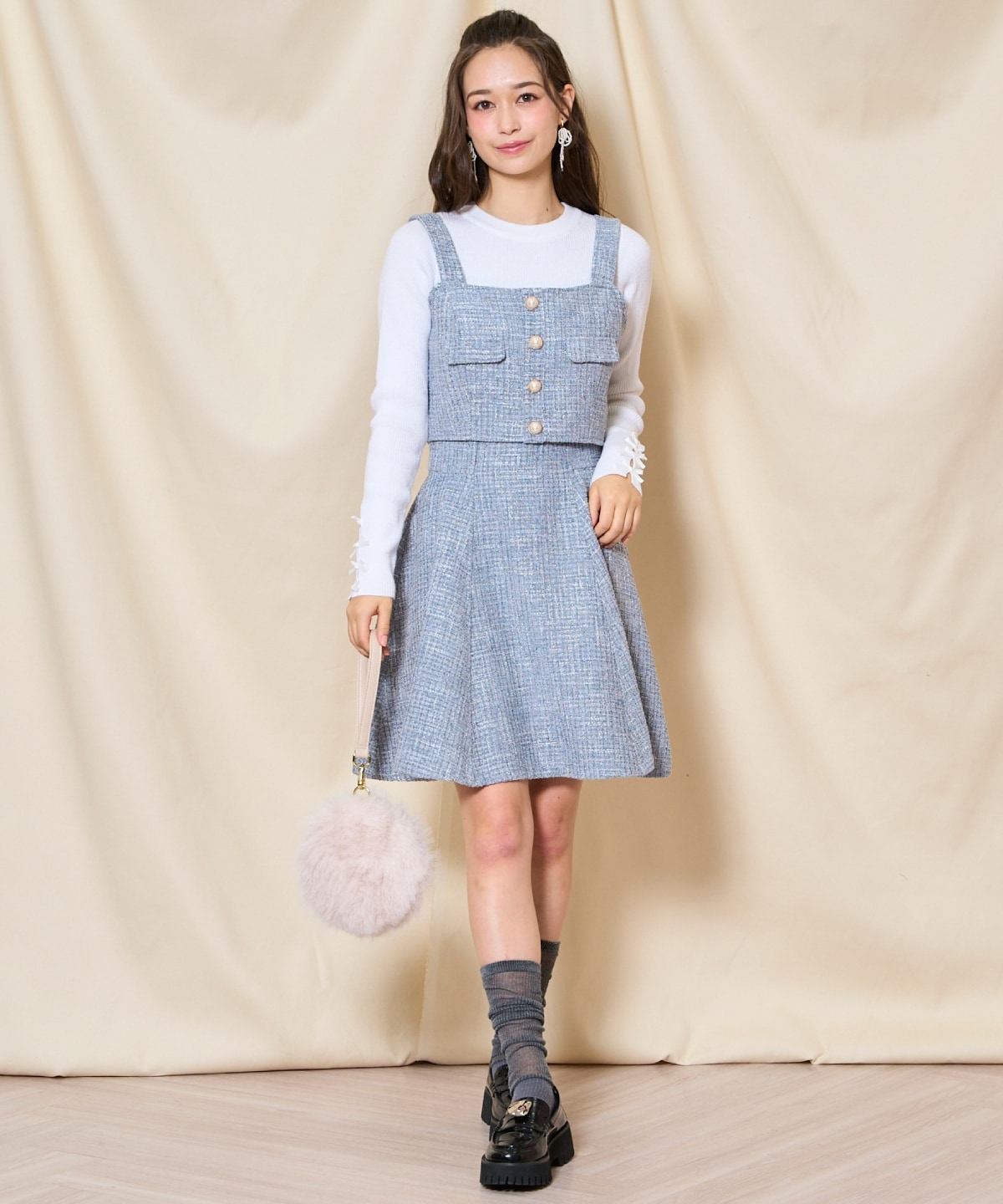 【ツイードセットアップシリーズ】ツイードビスチェ