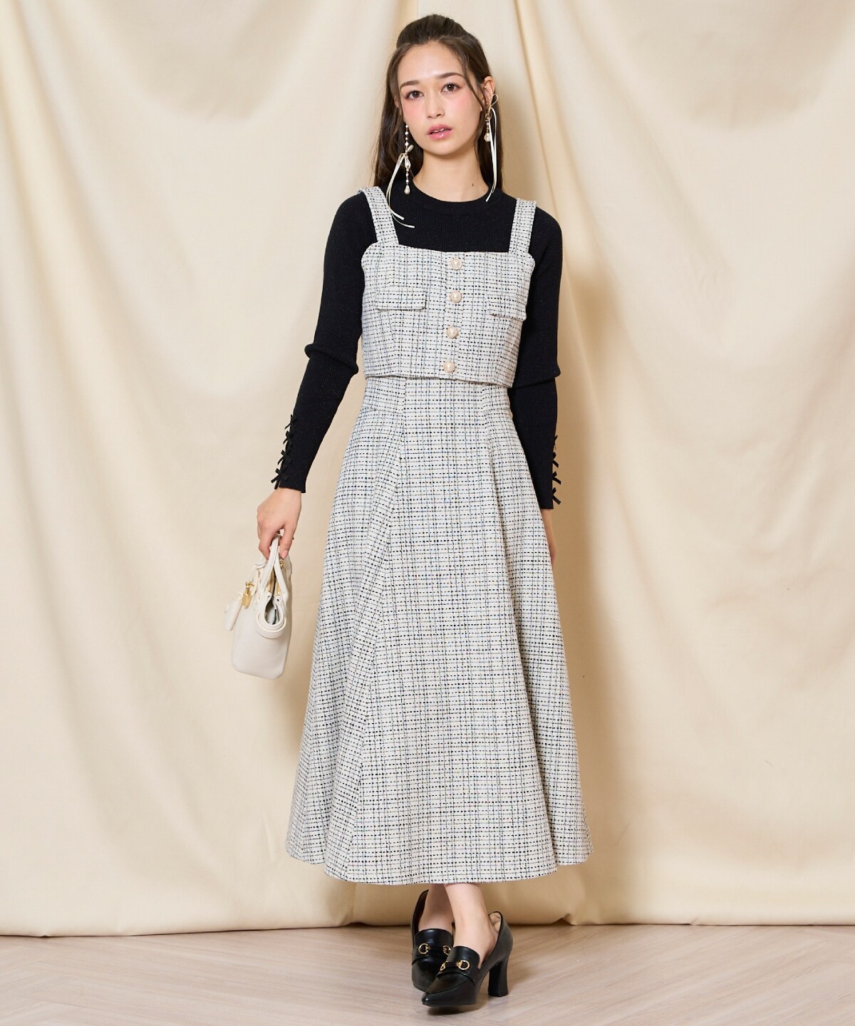 ツイードセットアップシリーズ】ツイードフレアスカート(F