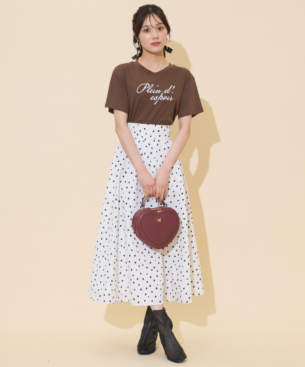 ダルメシアンプリントボリュームタックスカート