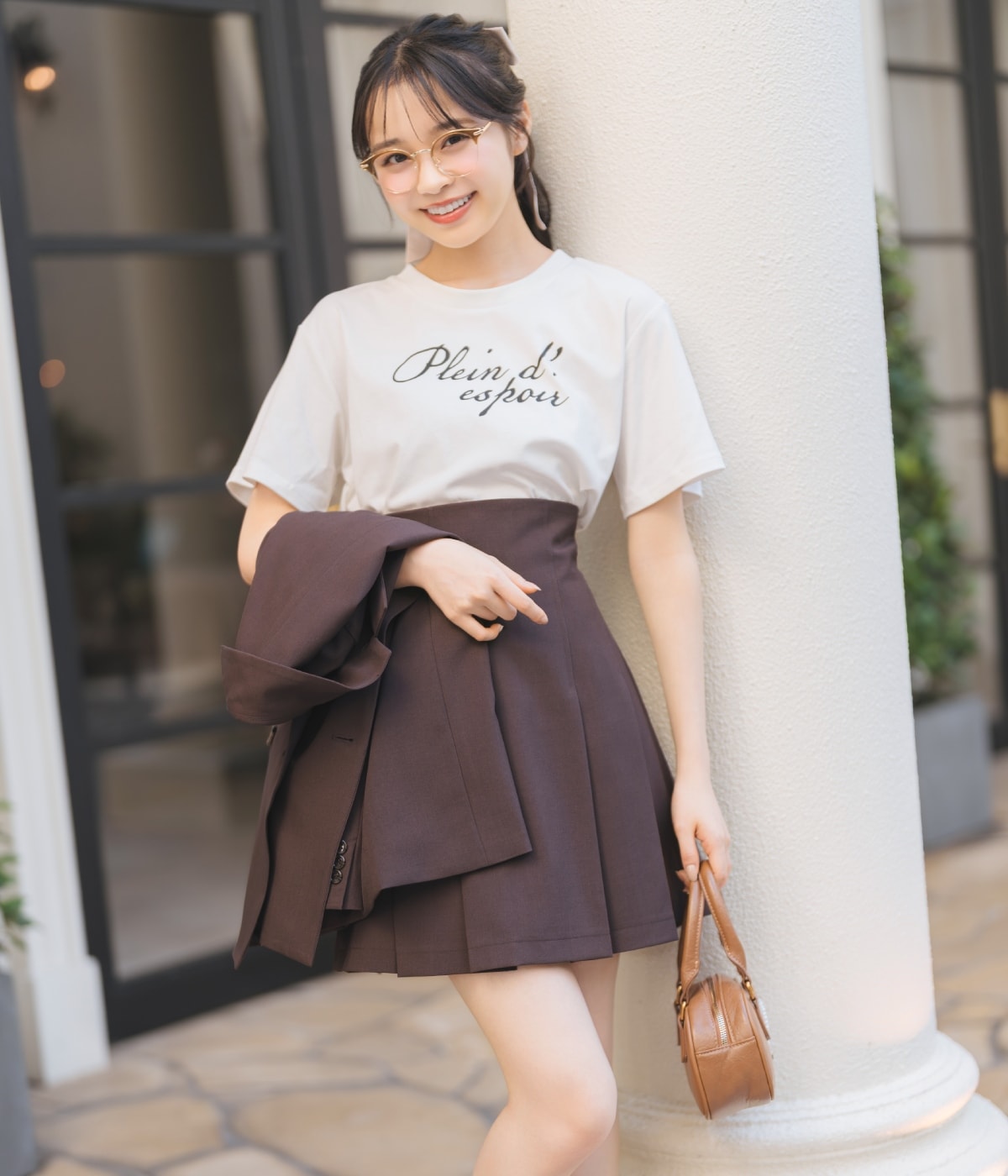 ハイウエストプリーツミニスカート