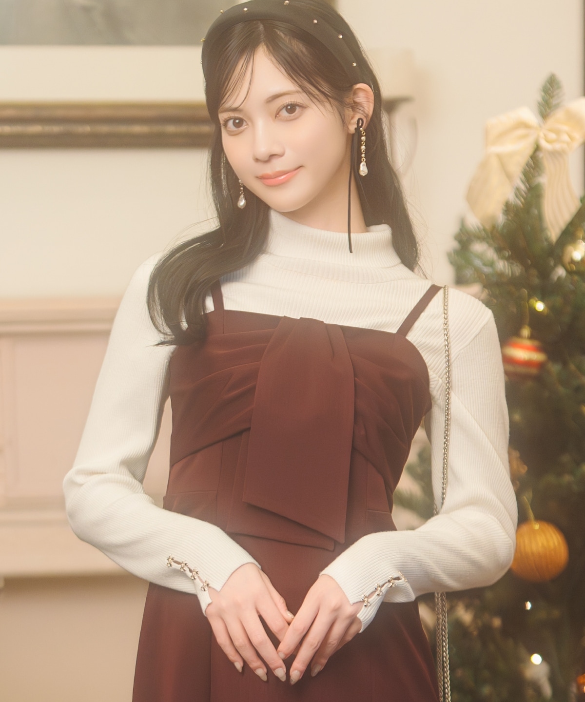 リボンデザインIラインワンピース