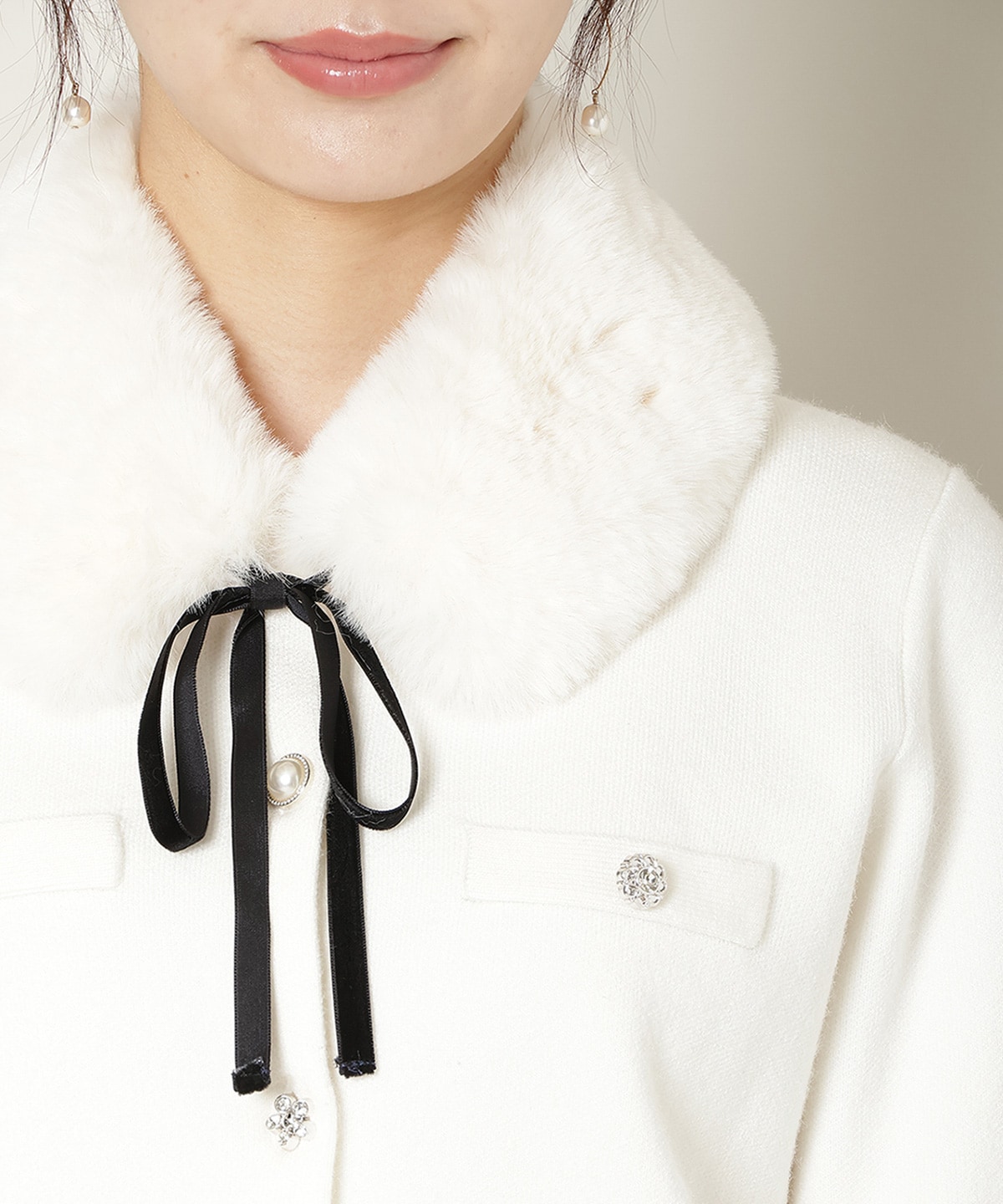 【11/21(fri)10時発売】ファーティペット付きニットSETUP