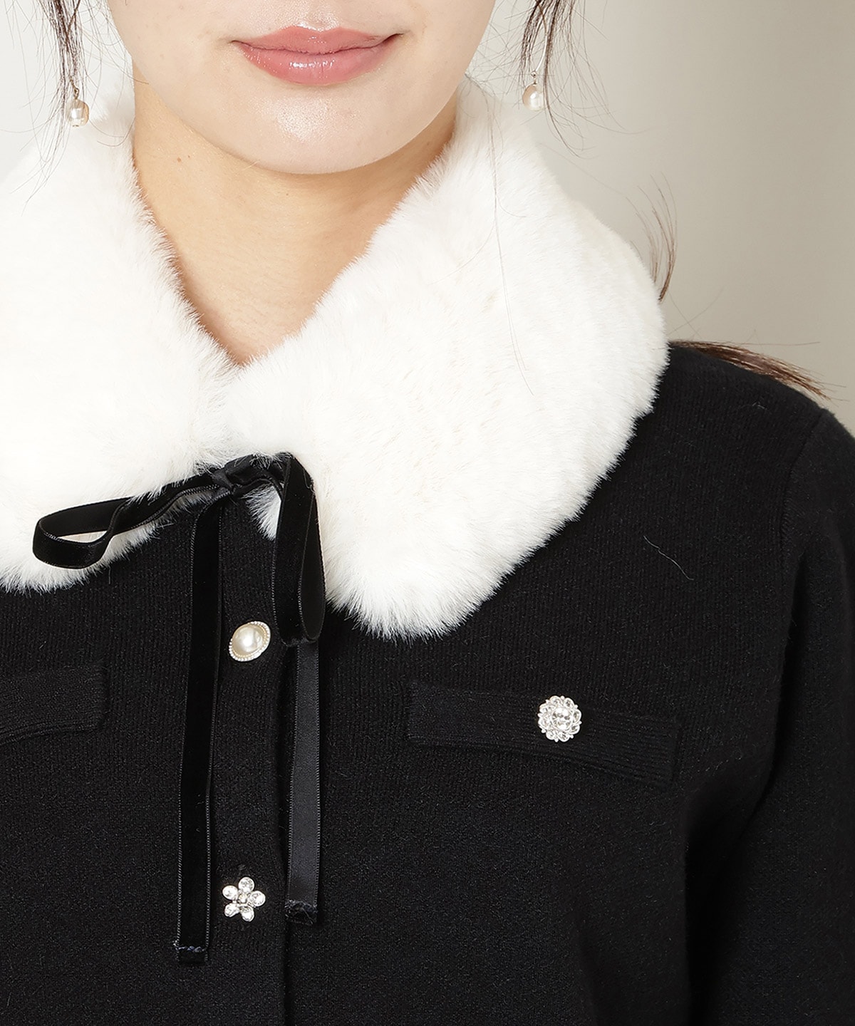 【11/21(fri)10時発売】ファーティペット付きニットSETUP