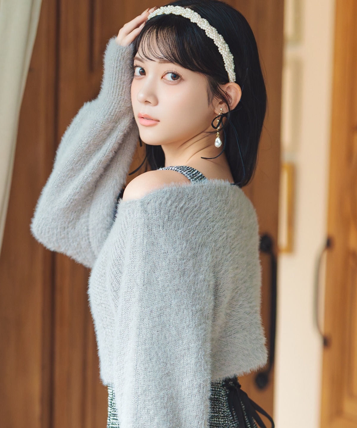 【12/5(fri)10時発売】カットツイードワンピース×フェザーニットSET