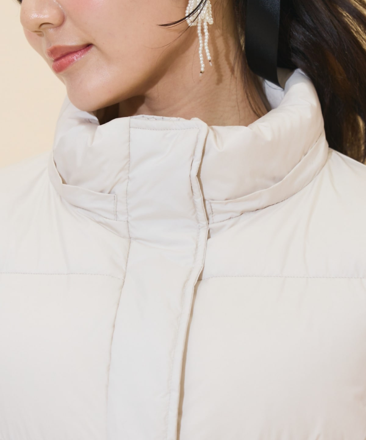 ファー付きショートダウン