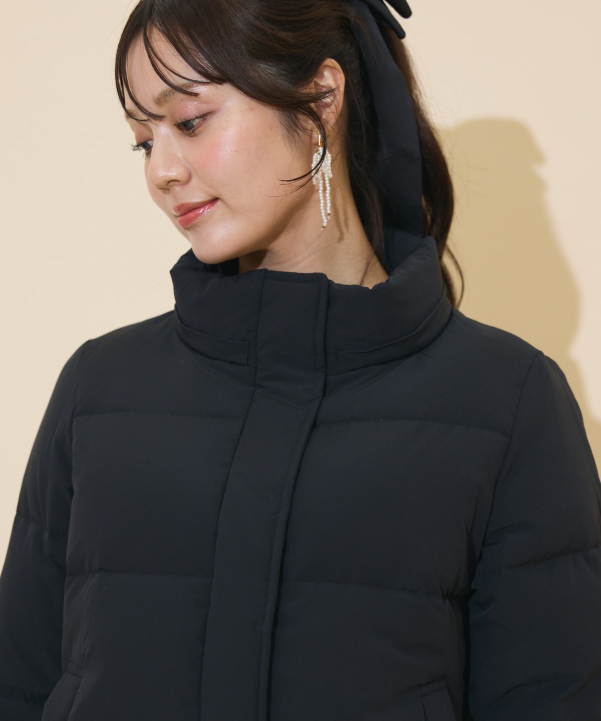 ファー付きショートダウン