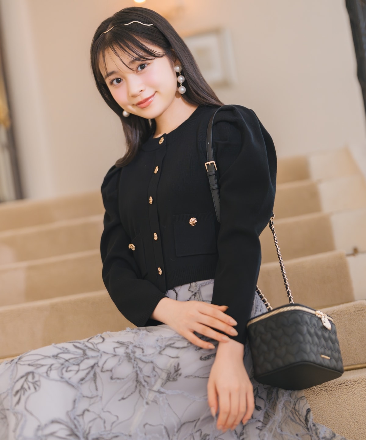 タックスリーブニットカーディガン