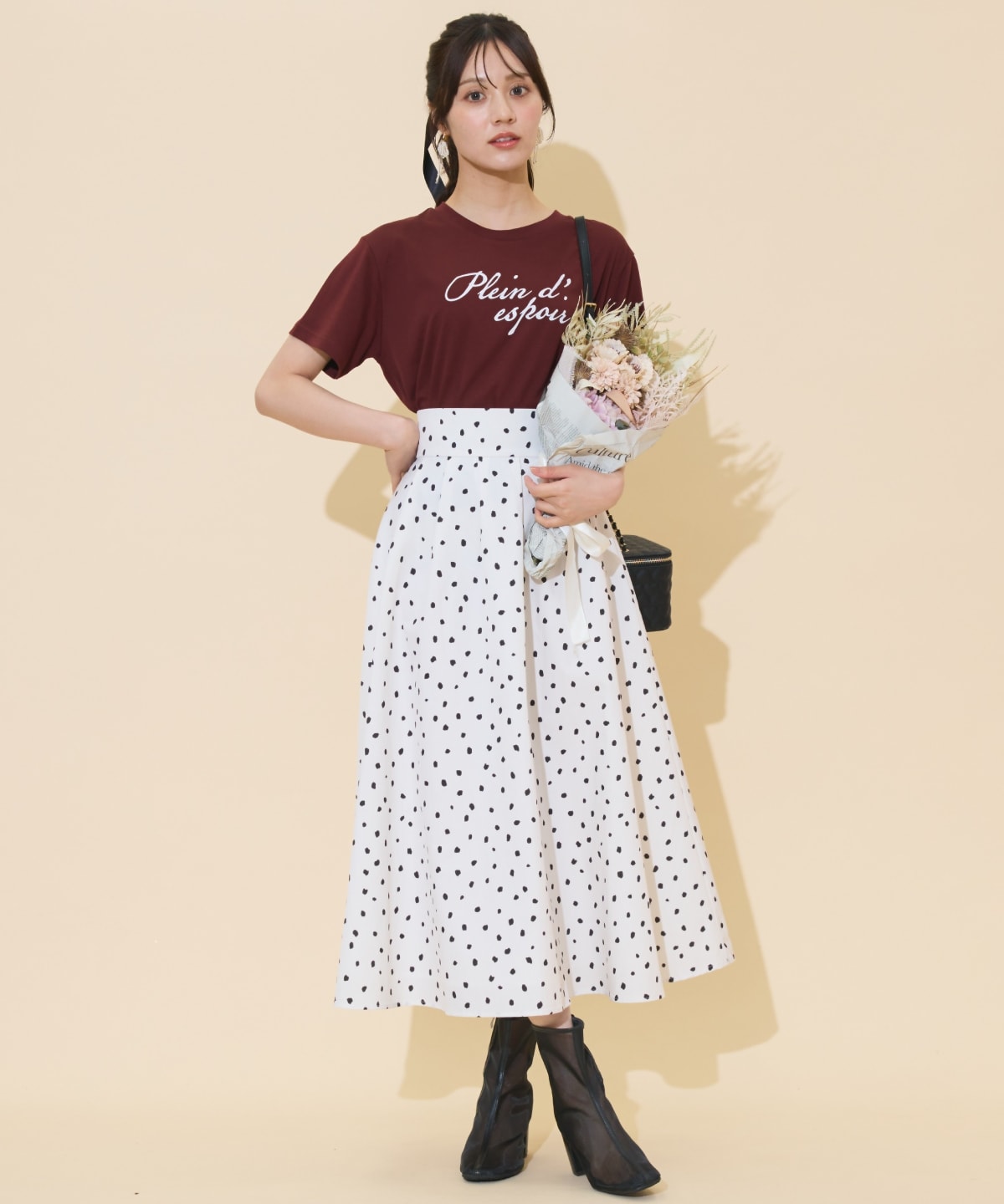 ドロップショルダーロゴTシャツ