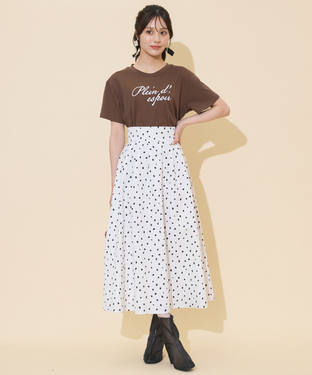 ドロップショルダーロゴTシャツ
