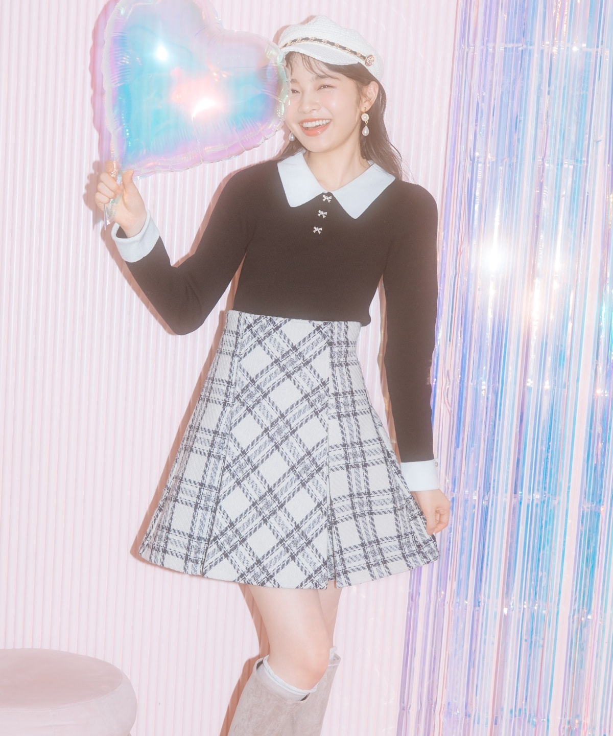 【1/1(thu)10時発売 New Year's Item】ポロカラーリブニット