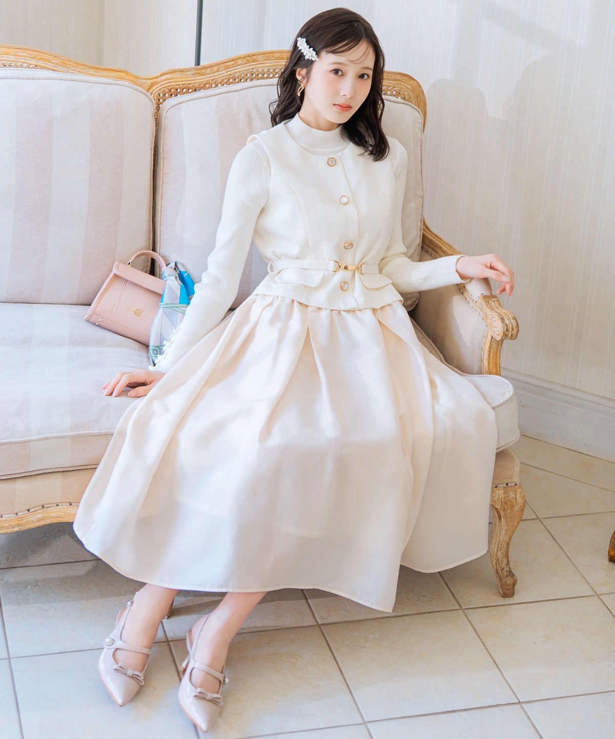 スリングバックリボンパンプス