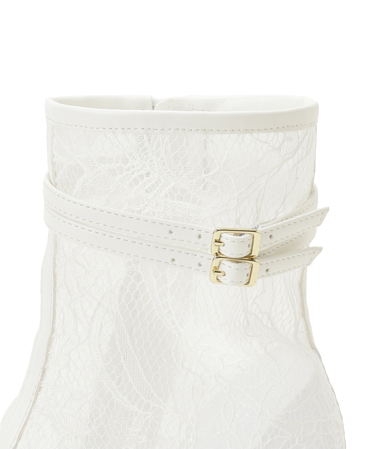 ベルト付きオープントゥレースブーツ