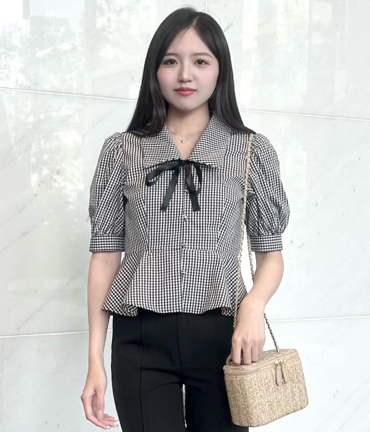 【新色追加】パフスリーブペプラムブラウス