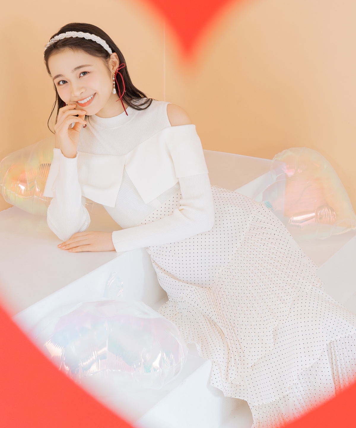 プリーツシフォンティアードスカート